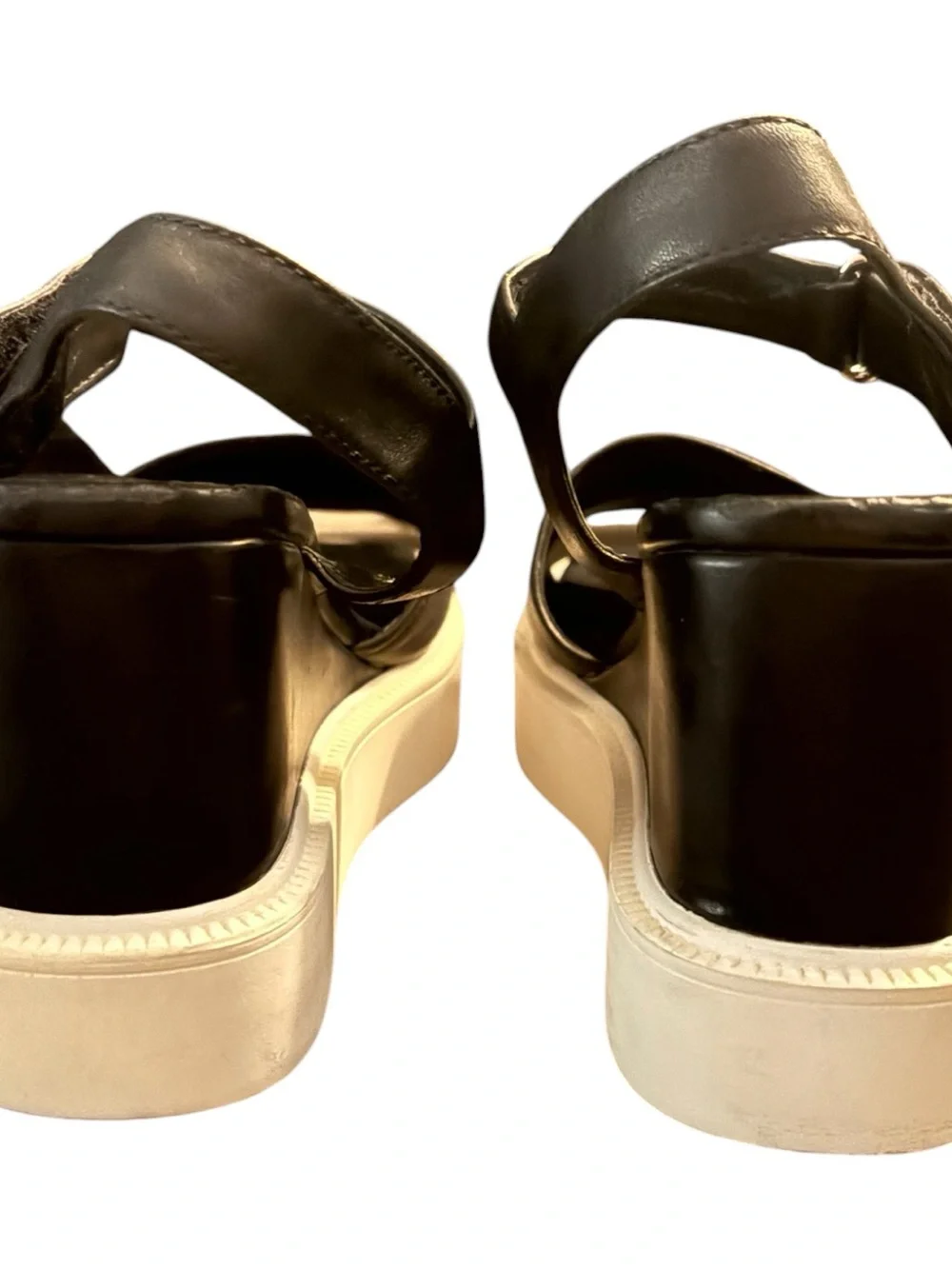 Black Platform Sandals with Ankle Strap